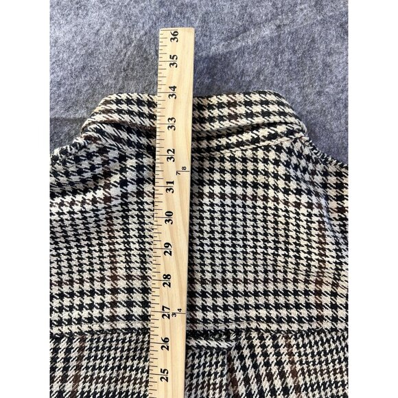 VTG Legal Jeans Mens Med Shirt Jacket Mid-Weight Houndstooth Plaid Button Up 90s - Picture 6 of 7